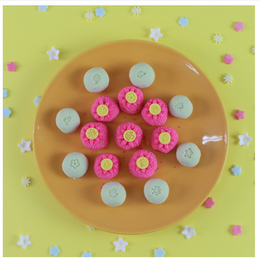 Kit Carimbos Jardim Encantado (9pcs) - Rosa Bebê